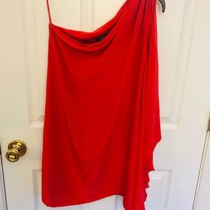 One Shoulder Red Top